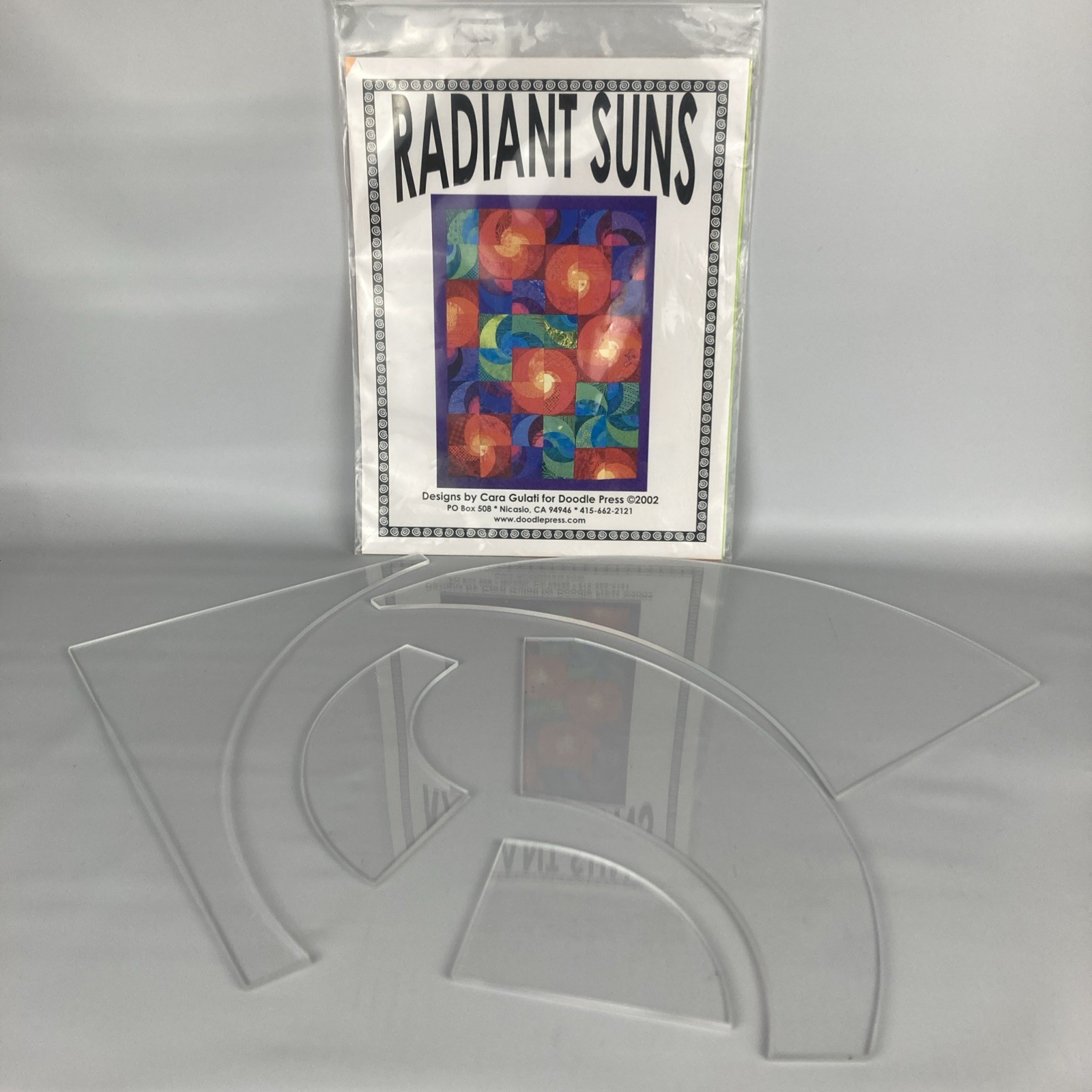 Radiant Suns Acrylic Quilt Template, Cara Gulati for Doodle Press, Vintage 2002