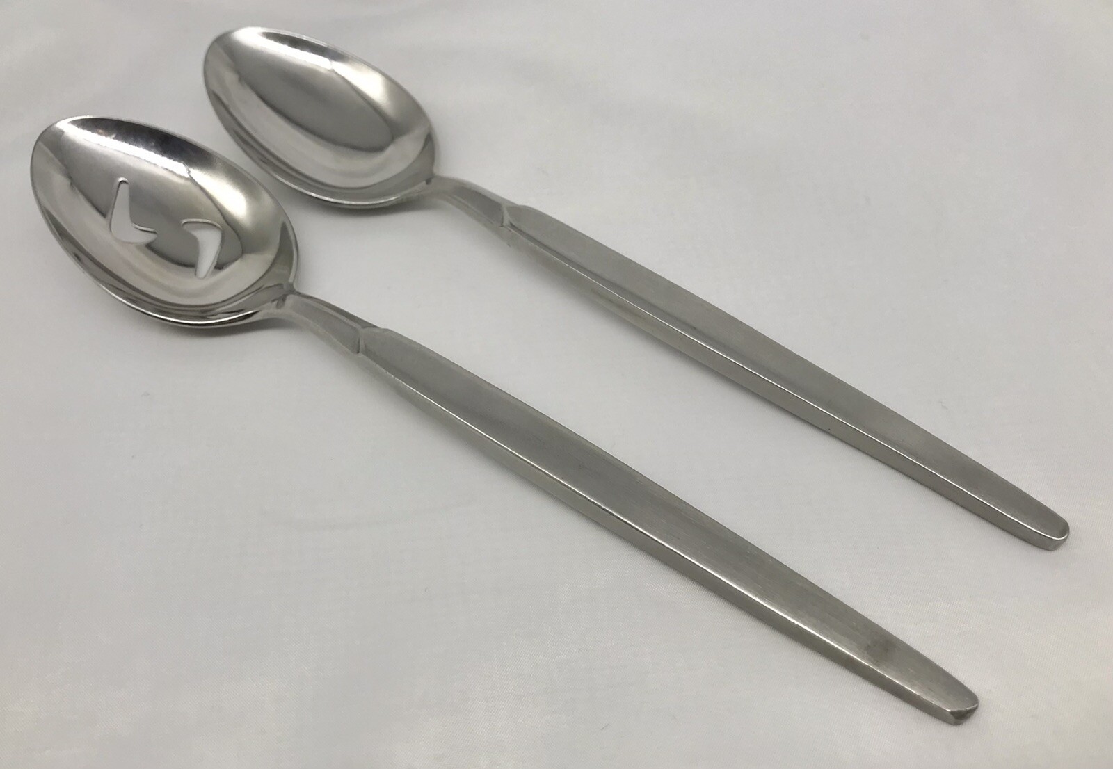Pair of Vintage MCM Dayton Stainless Serving Spoons Japan