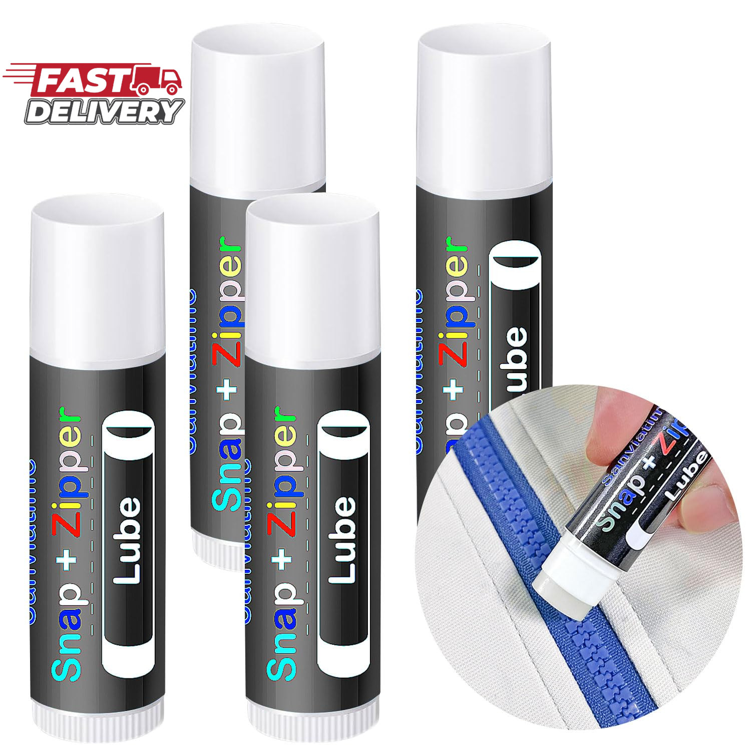 4Pcs Snap and Zipper Lubricant Zip Wax for Boat Care, Marine Grade Zipper Wax Lu
