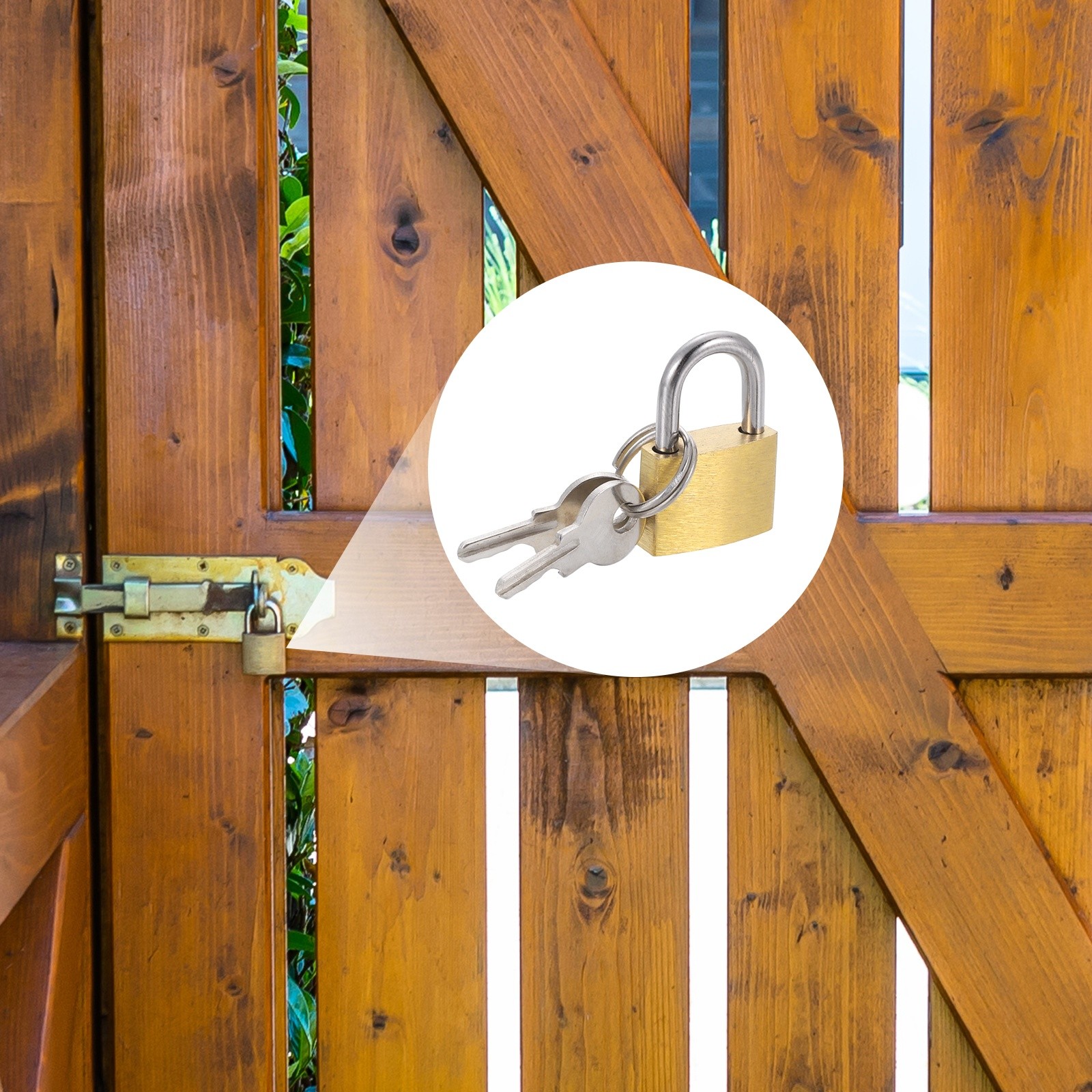 4Pcs Solid Brass Padlock with Key 11/16" Wide Body Small Locks Lock