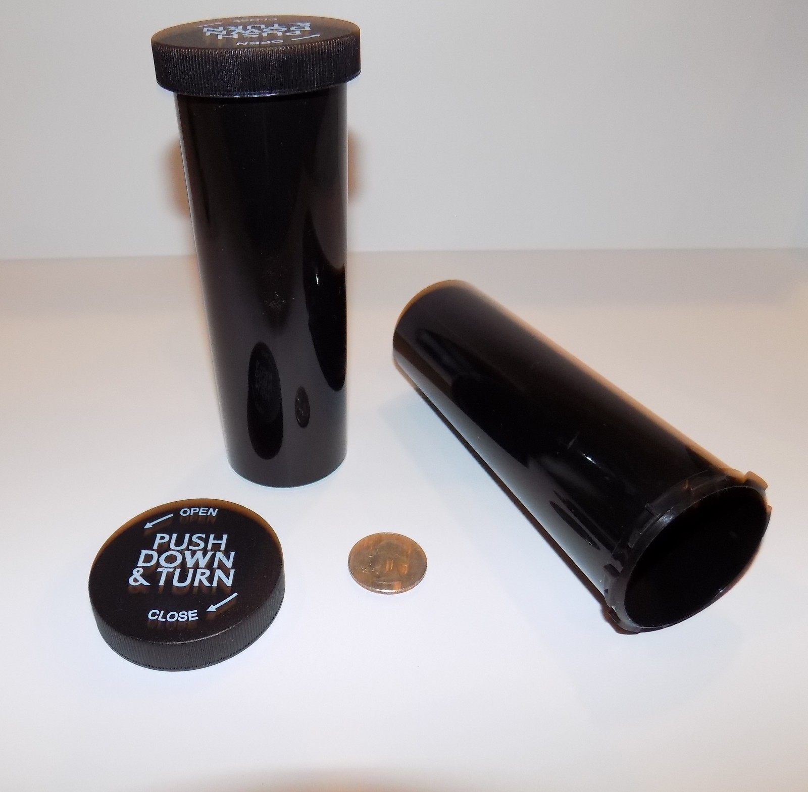 60 Dram RX Black Opaque Vials w/Child-Resistant Caps, Pharmacy Grade, 25 Pack