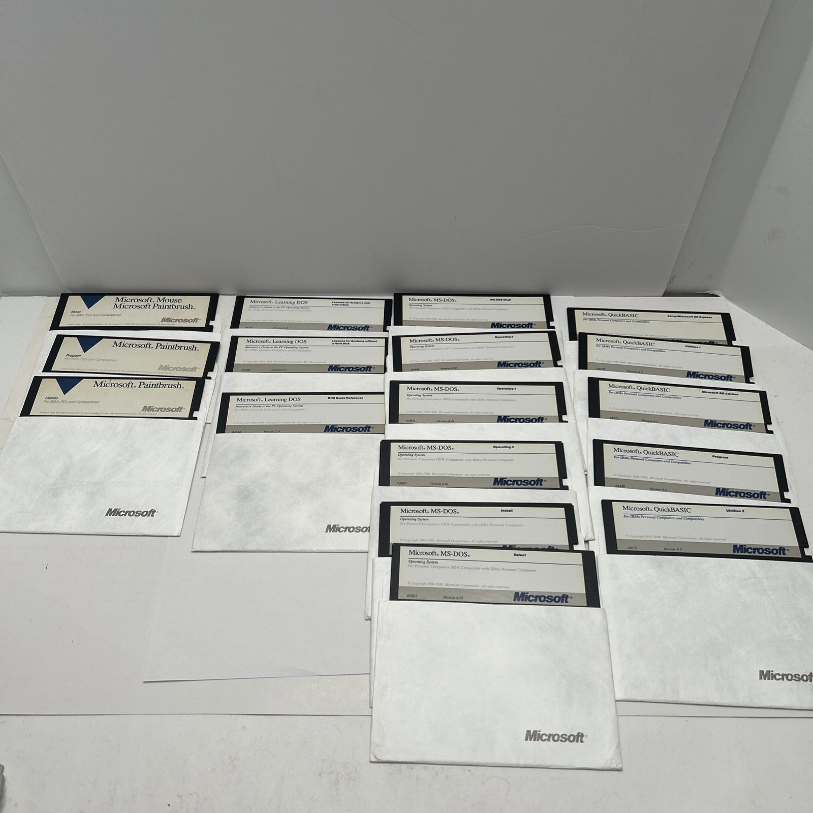 Vintage Microsoft Windows Versions 2.0, 4.01, 4.5 -5.25" Floppy Disks lot of 17