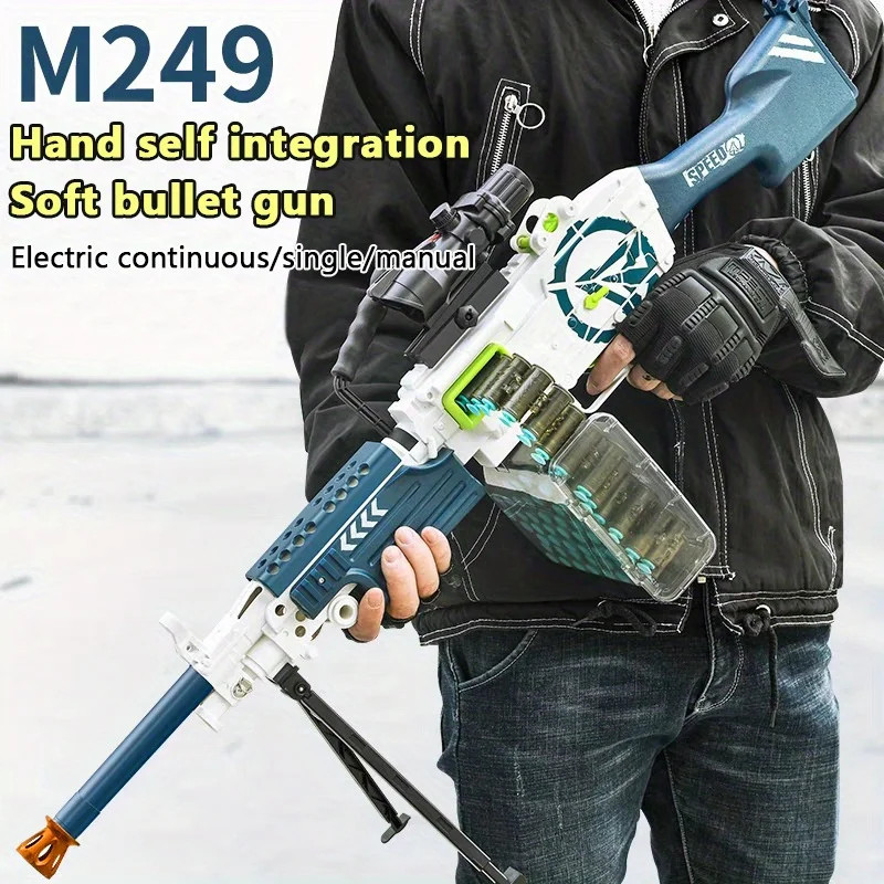 M249 LMG Machine Gun Foam Dart Blaster Heavy Machine Gun Toy