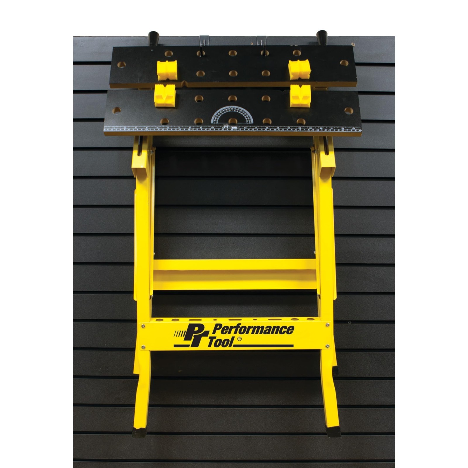 Portable Folding Workbench & Vise | 200 lb Capacity, Grid Ruler, Protractor, 4 B