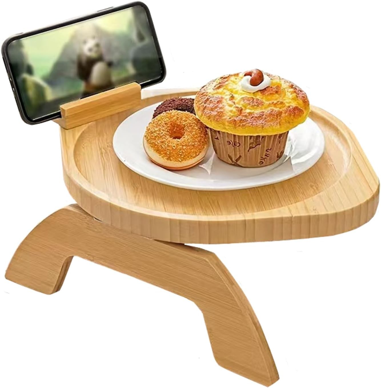 Oval Sofa Armrest Clip,Clip on Tray Table for Couch Armrest,Foldable Sofa