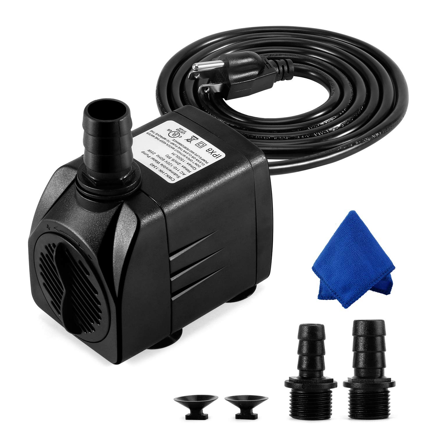 Fountain Pump, 400GPH Submersible , Durable 25W Outdoor Water Pump with 6.5ft...