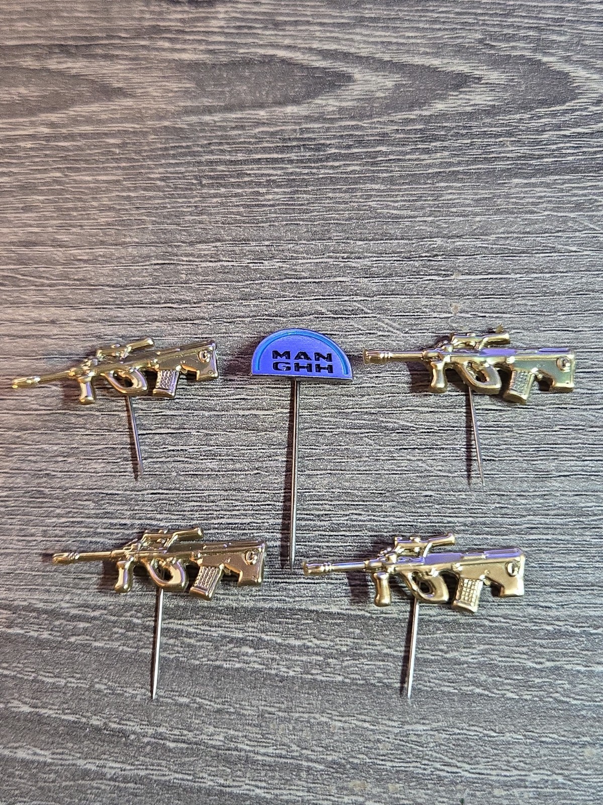 Lot Of 5 Gun Pins Steyr Aug Rifle Pin And MAN GHH Company Manufacturer Pins Acu