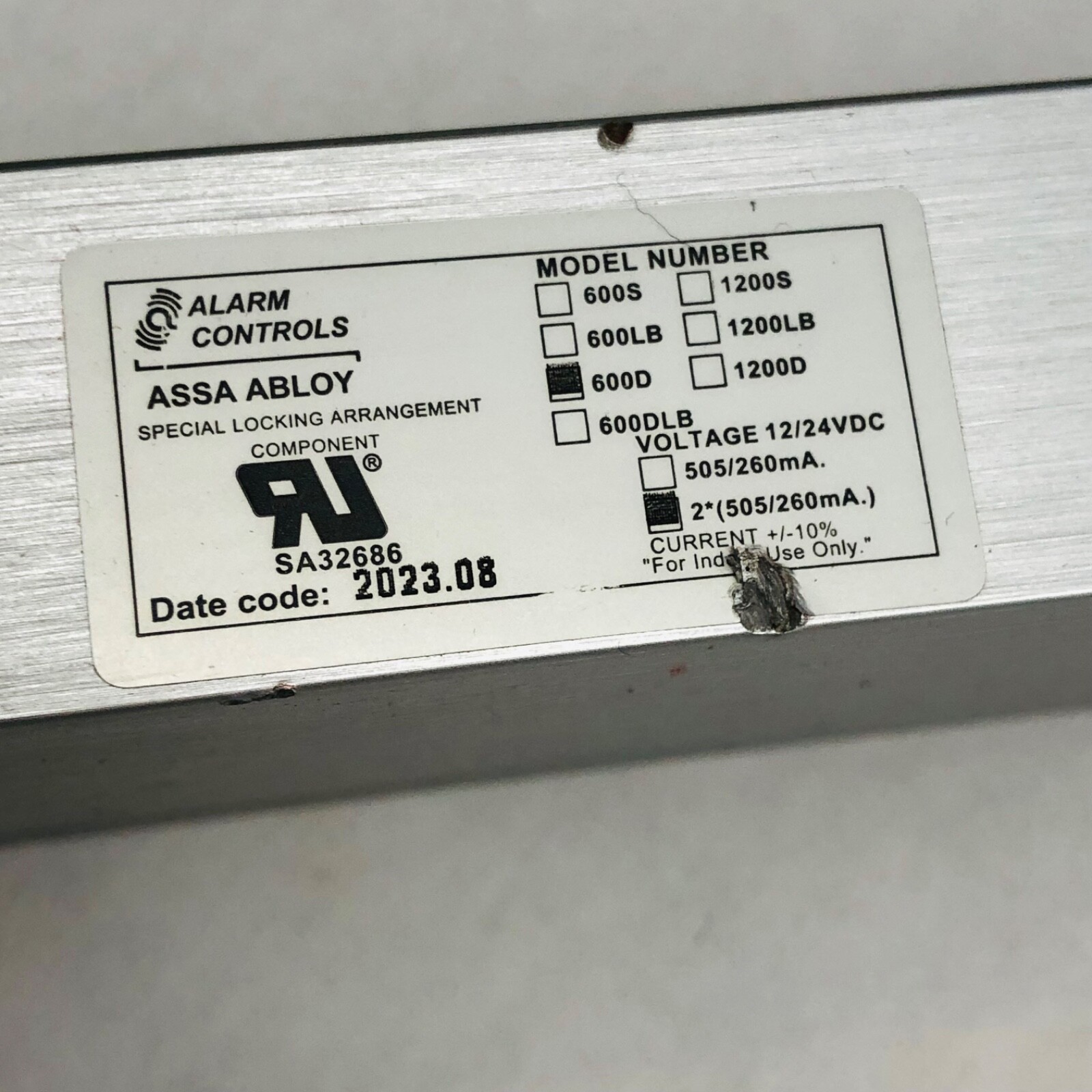 ALARM CONTROLS DOUBLE DOORS ELECTROMAGNETIC LOCK 600D
