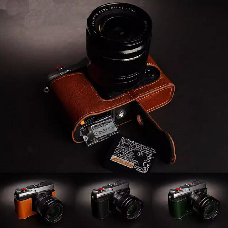 Genuine Real Leather Handmade Half Camera Case Bag Cover For Fujifilm XE3 X-E3