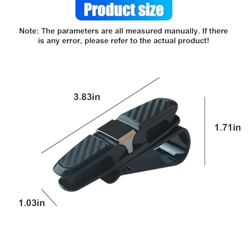 2PCS Glasses Holders for Car Sun Visor, Double-End Sunglasses Mount, Black/Grey