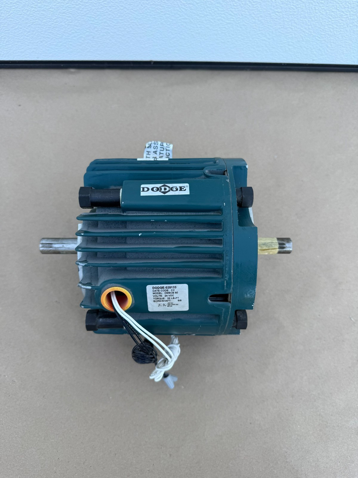 Dodge DMSCB-50, Part-028133, 22 LB-FT Torq 24Vdc Motor Brake/ Clutch