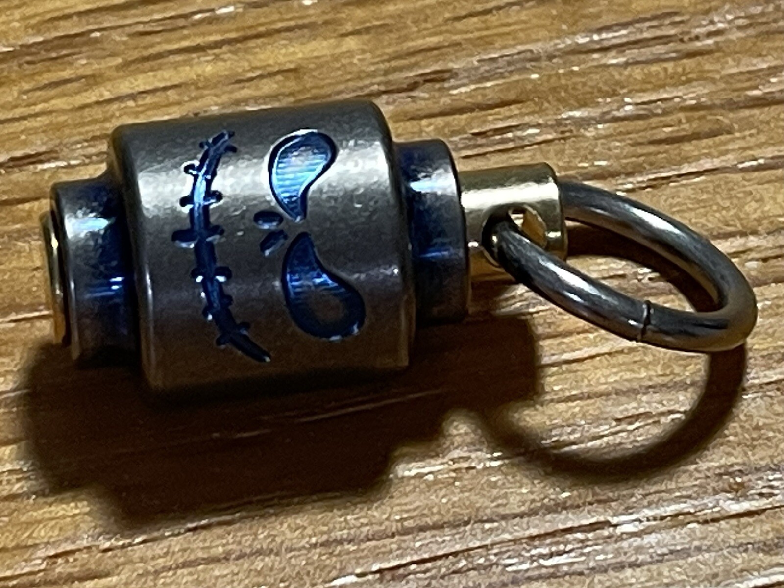 EDC Titanium Rotating Bead Pendant, Zipper Pull, Keychain Add On Titanium Silver