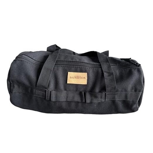 Canvas Tool Storage Bag with Zipper - Organizer for Tools, Tent Stakes & Black