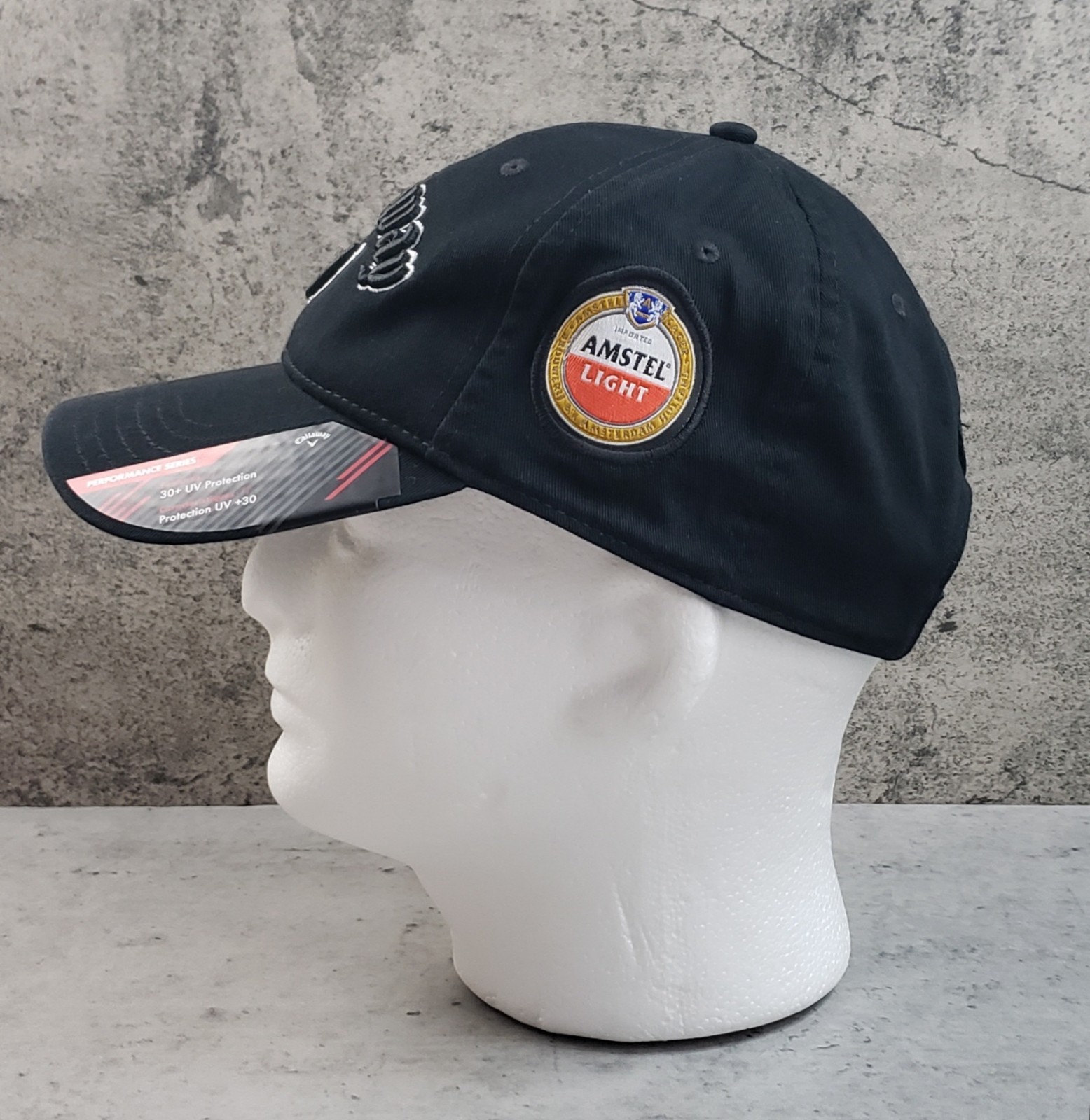 Callaway Mens Golf Hat Cap Performance Series Amstel Light Black NWT