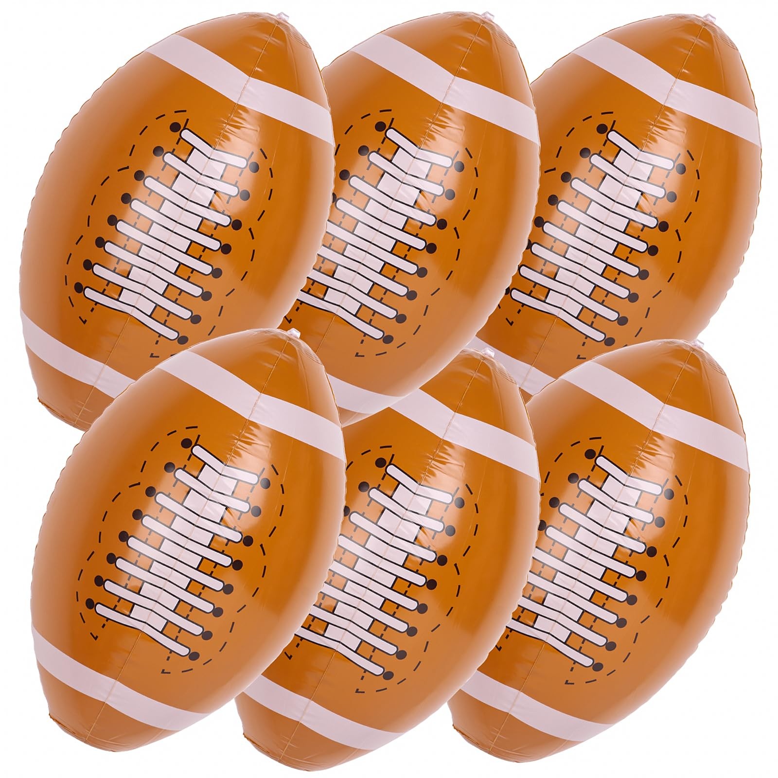 FOIMAS 6pcs Inflatable Footballs,16 Inch Large Blow Up Footballs 16", orange