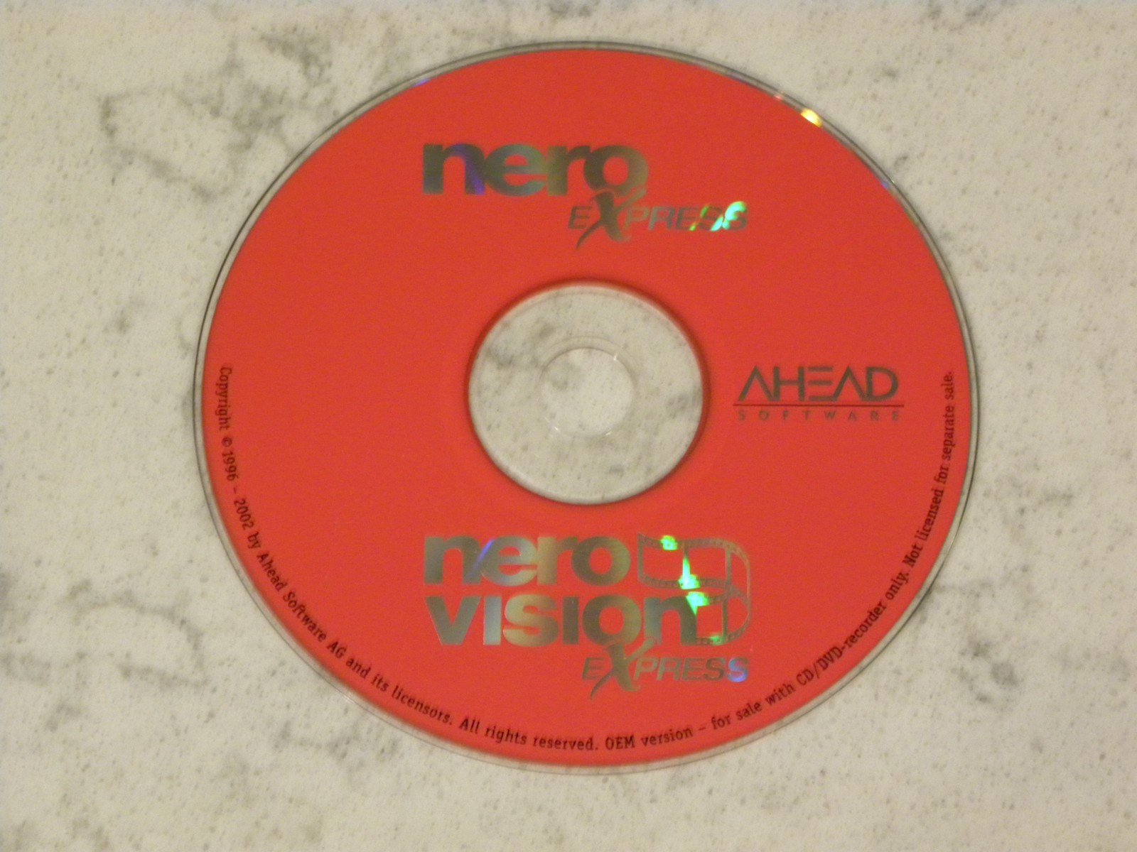 NERO Vision eXpress Burning Rom: V 5.5 OEM 1996 - 2002 Ahead Software