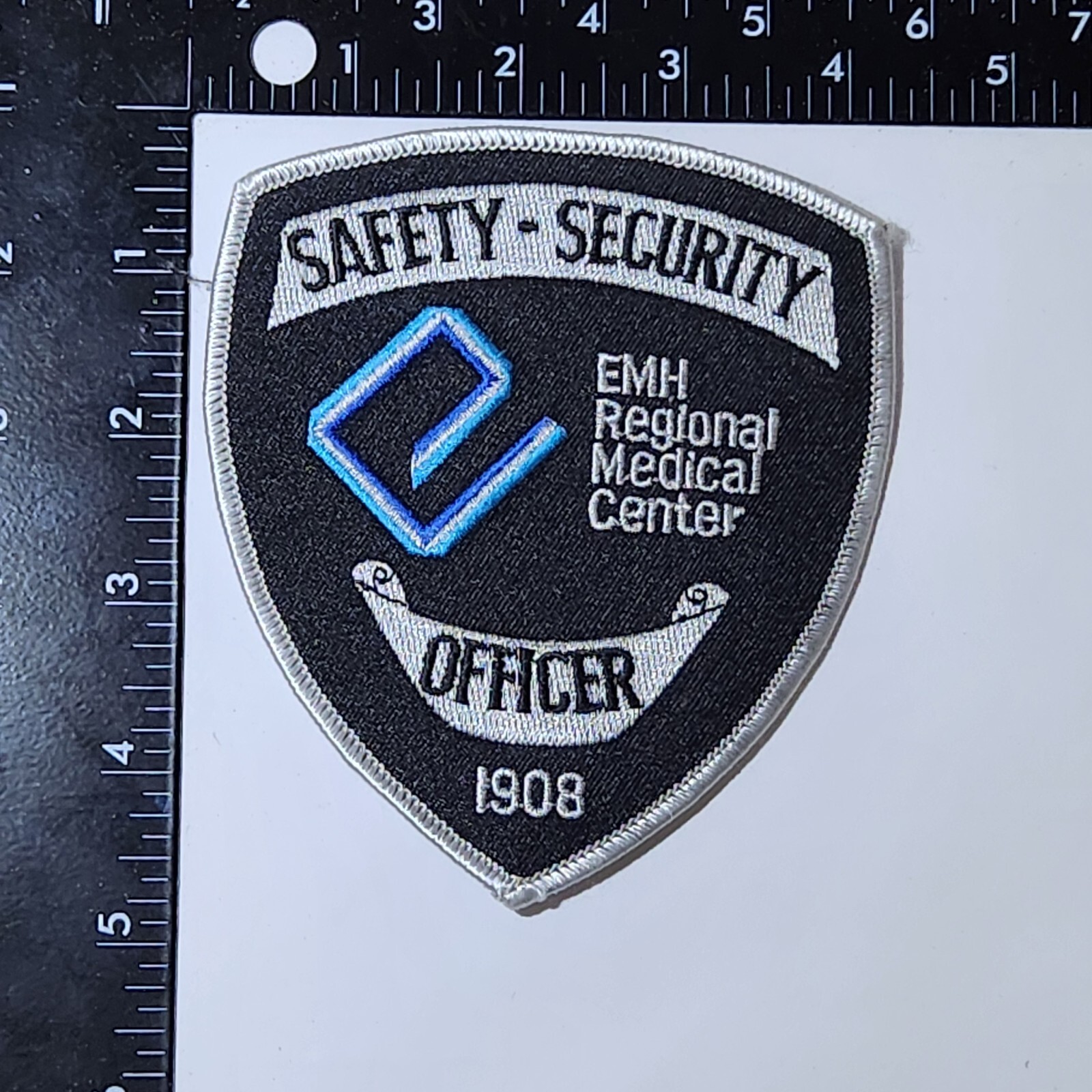EMH Regional Medical Center Safety Security Officer 1908 Patch. 4x5 Inches.