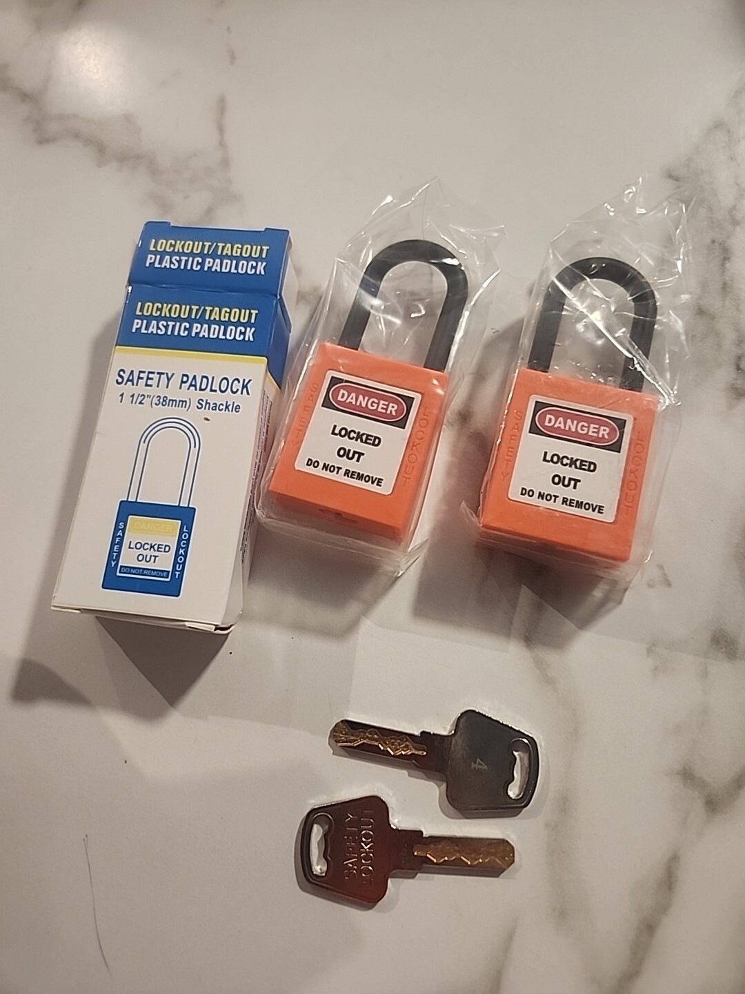 TWO-PACK 2X Lockout Tagout Safety Locks Padlock,1 Key Per Lock (2 Locks 2 Keys)