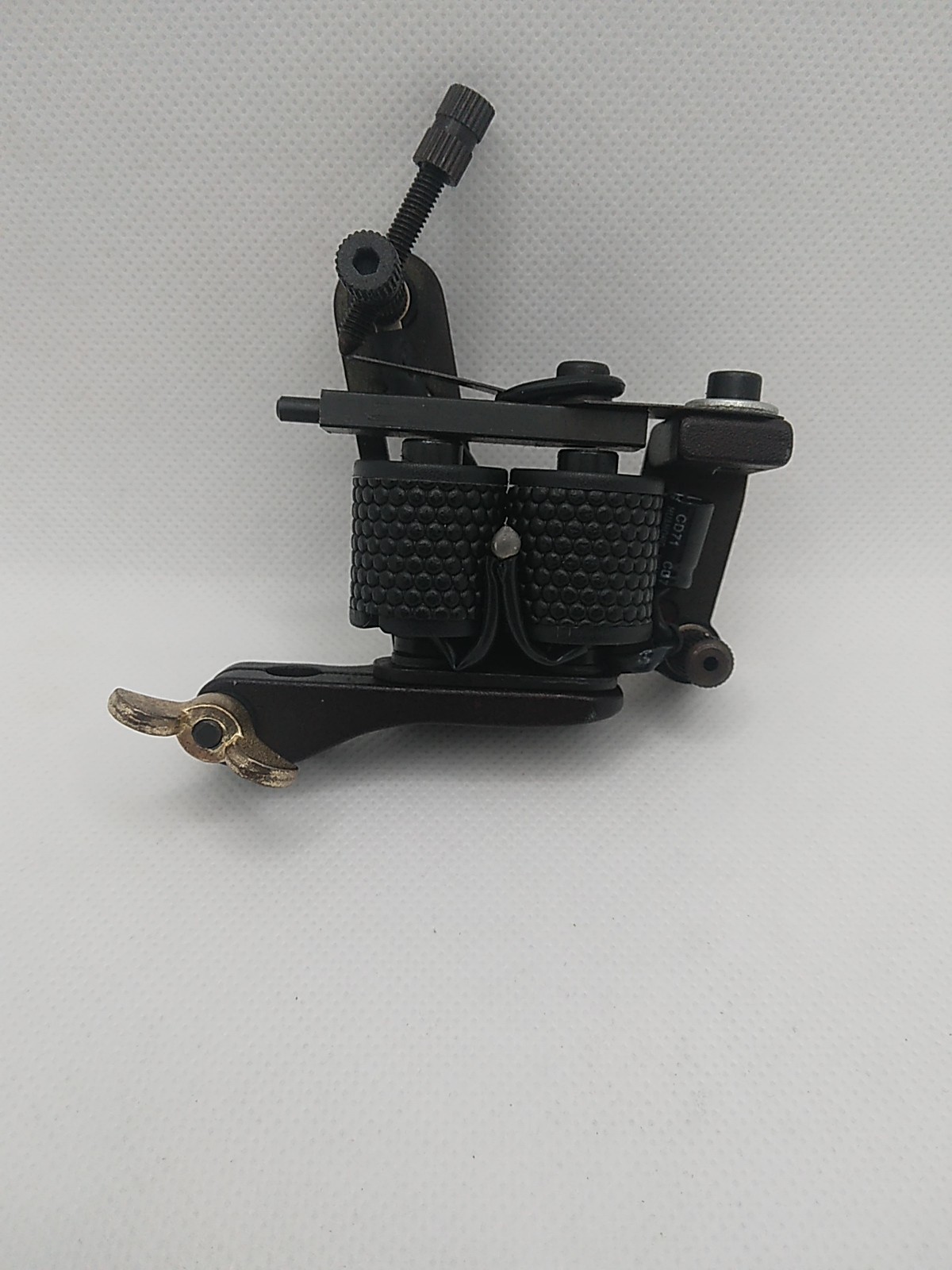 Red Coil Tattoo Machine with Engraved Design