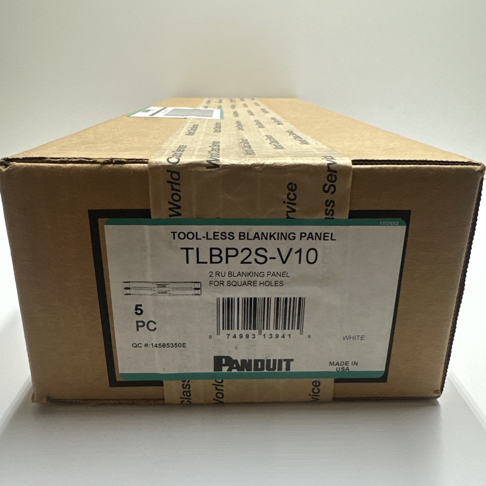 Panduit TLBP2S-V10 2RU Tool-Less Blanking Panel White - Box of 5 - Brand New
