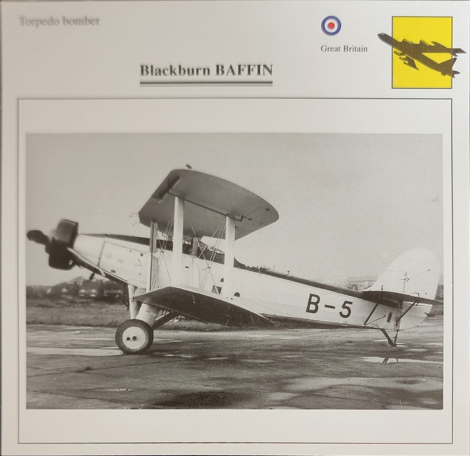 Blackburn Plane Picture Original Vtg Aircraft Detail Collector Card
