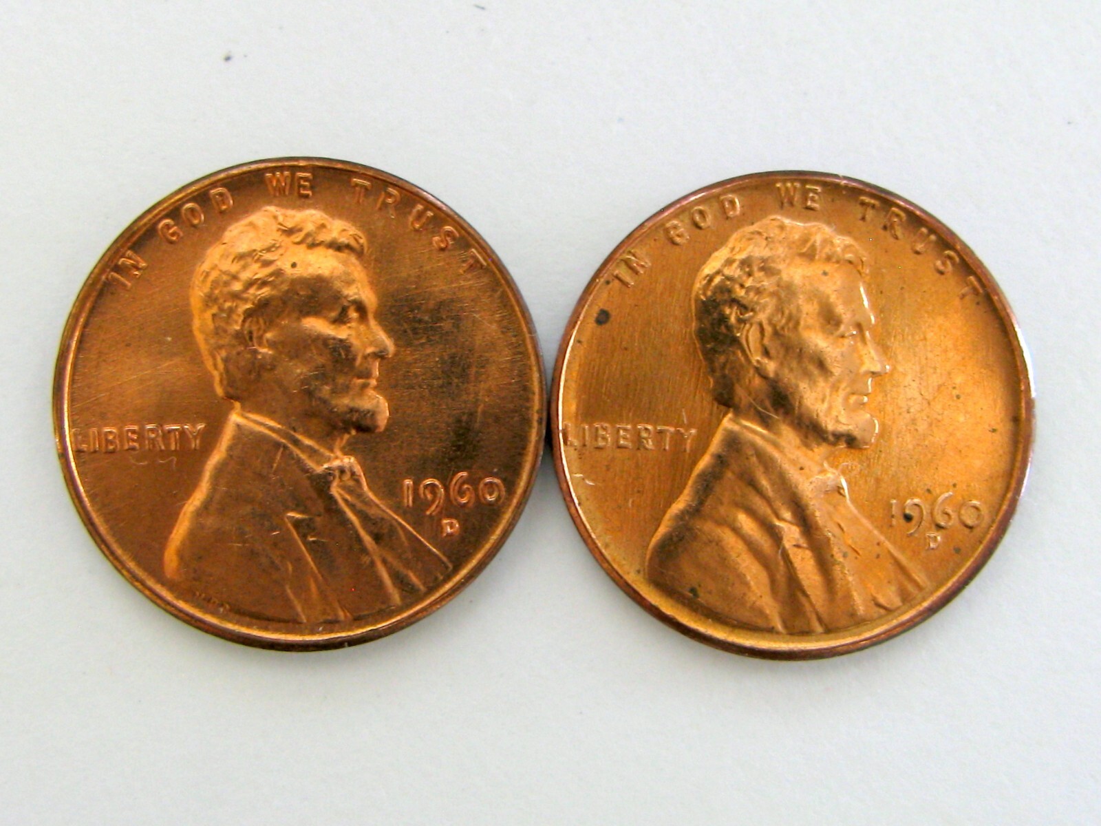 👀 1960 D Lincoln Penny, small and LARGE Date Set, Uncirculated 💲✅🆗