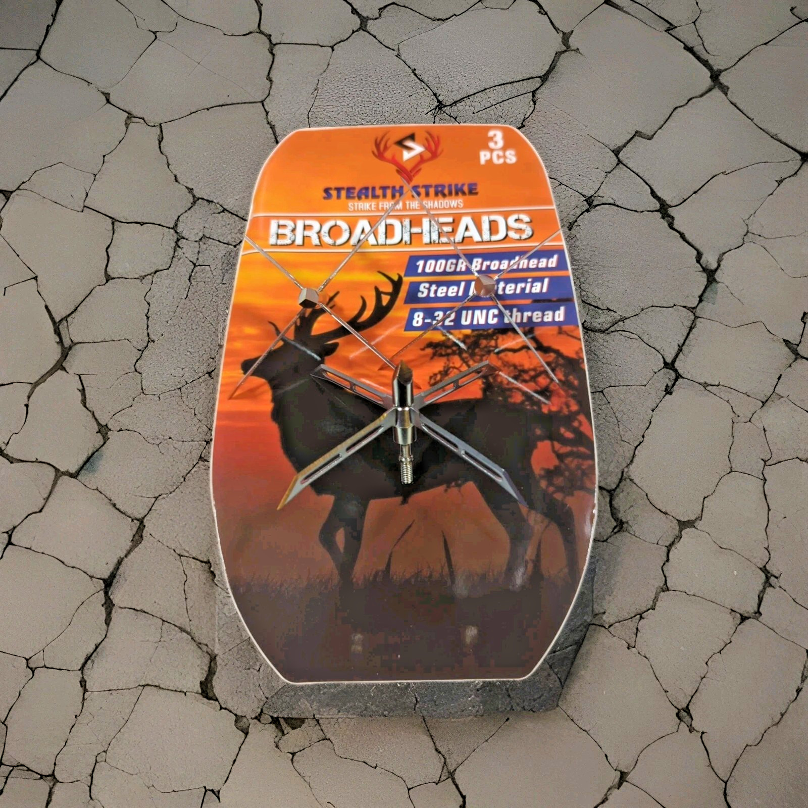 Turkey Head Broadheads 160 Grain 4" Cutting Dia Archery Arrowhead Fix4-blade 3PC