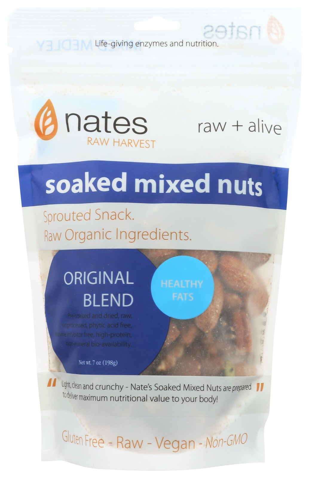 Nates Raw Sprouted Mixed Nuts, 7 OZ