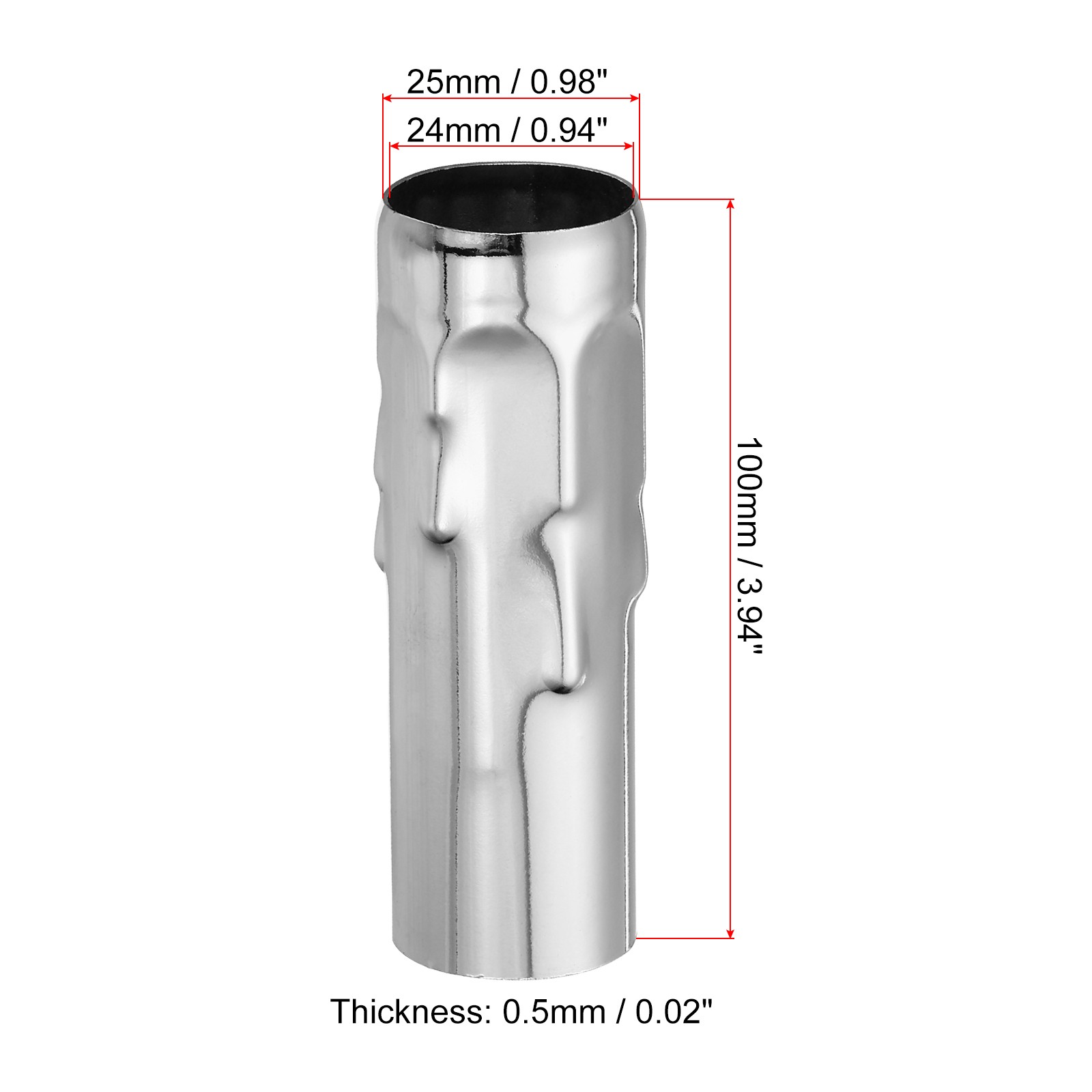 Candle Socket Covers, 3.9 Inch Candelabra Base Holder, Silver Tone 10 Pcs