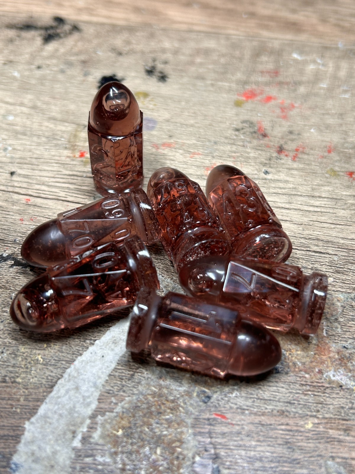 RAW* Bullet Dice: Smoky Quartz Brown _ Resin-Cast Dice Set  *See Description D&D