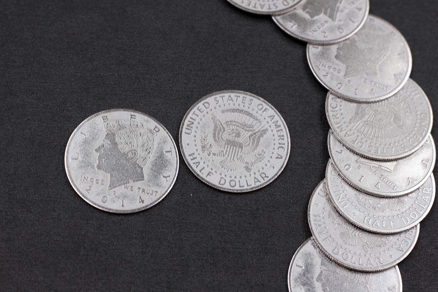 blue-ther 10pcs Super Thin Palming Coins (Half Dollar Version) Magic Tricks Appe