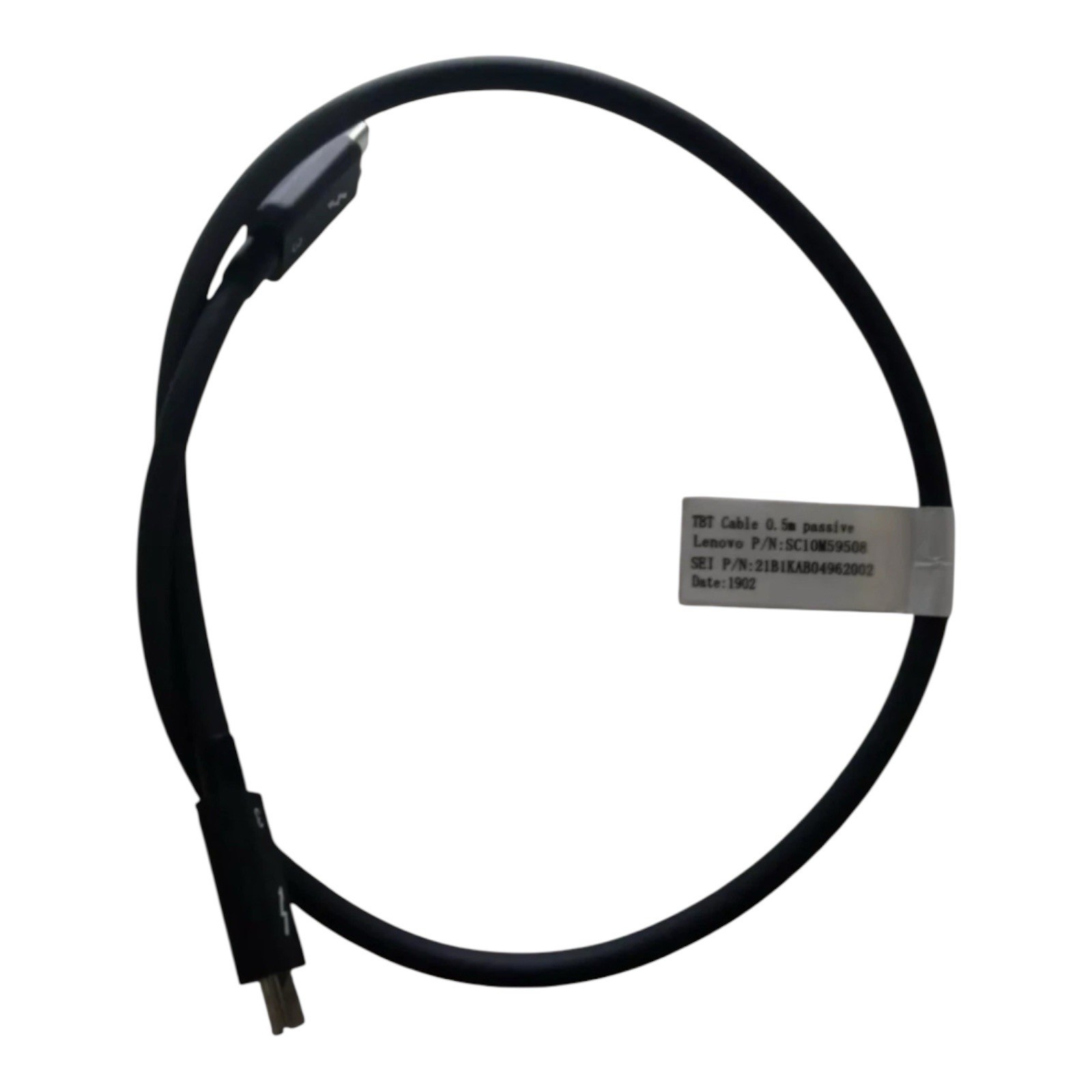Original Lenovo Thunderbolt 3 TBT Cable .5m passive. Lenovo part# SC10M59508