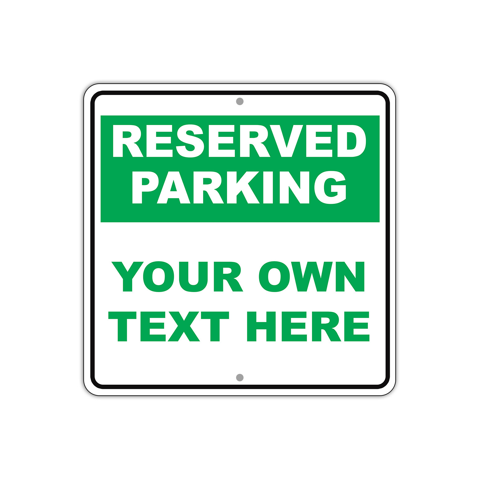 Reserved Parking With Your Own Wordings Square Aluminum Metal 12"x12" Sign