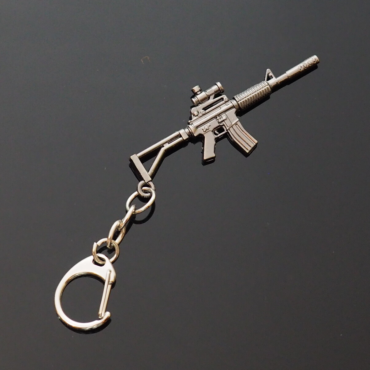 M4A1 Keychain Rifle Machine Gun Model Metal Keyring Key Chain Black Gift