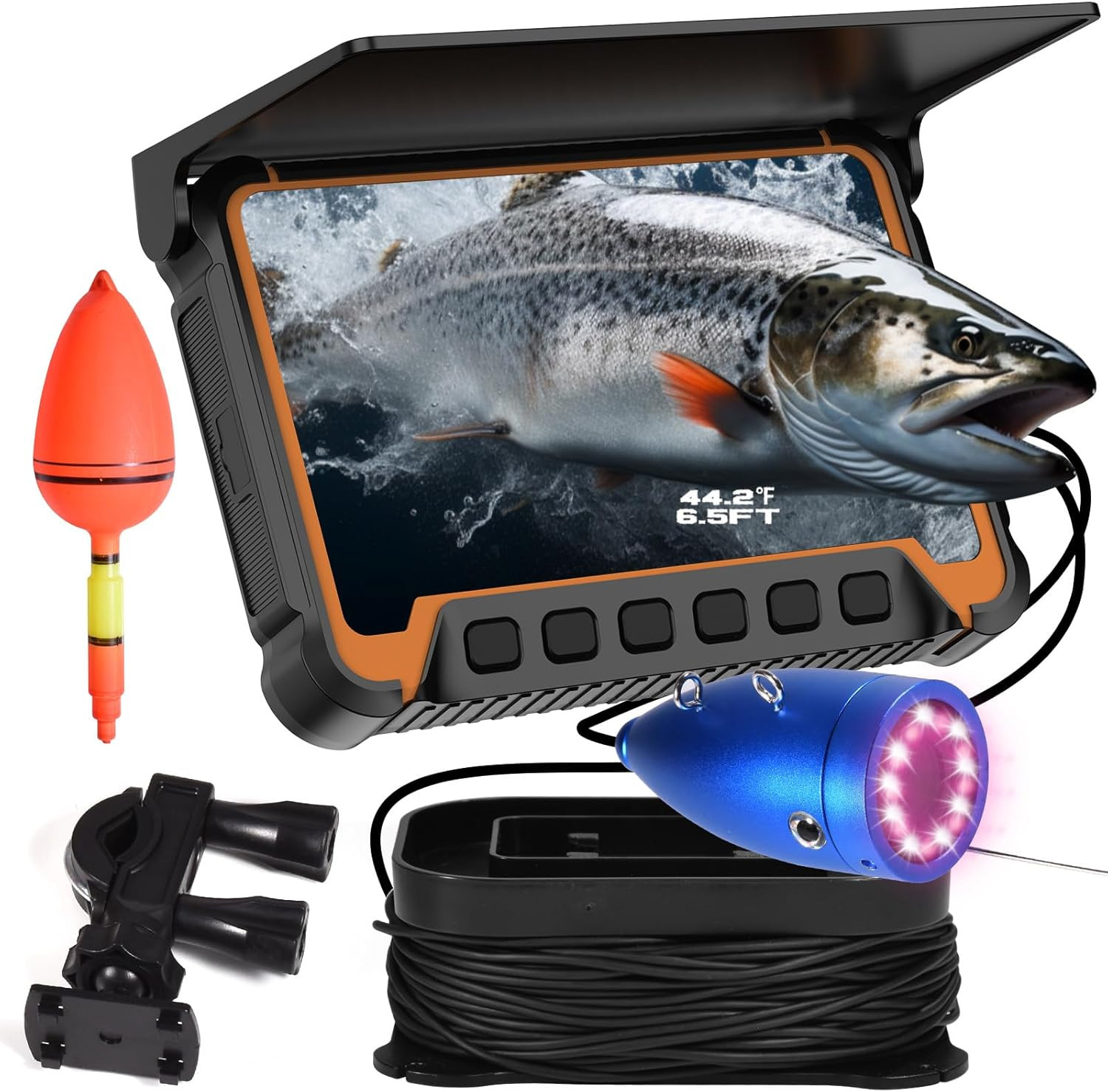 7" HD Underwater Fishing Camera with Temp Sensor & Night Vision for All Waters