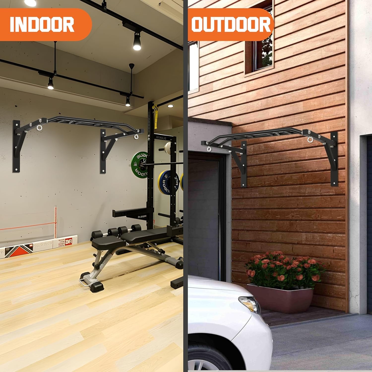 Wall Mounted Multi Grip Pull Up Bar 14 Positions