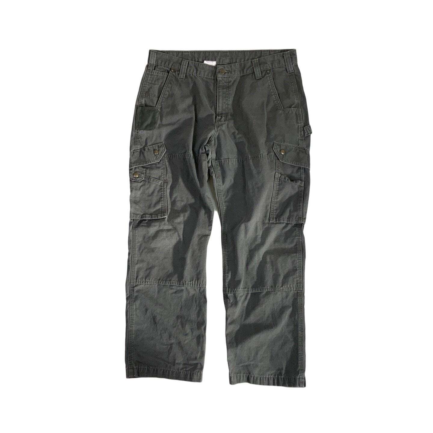Vintage Carhartt Green Relaxed Fit Workwear Cargo Trousers 38W 30L Large