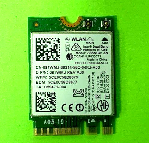 ✨ Genuine Intel Dual Band Wireless WiFi Card 7265NGW ✨