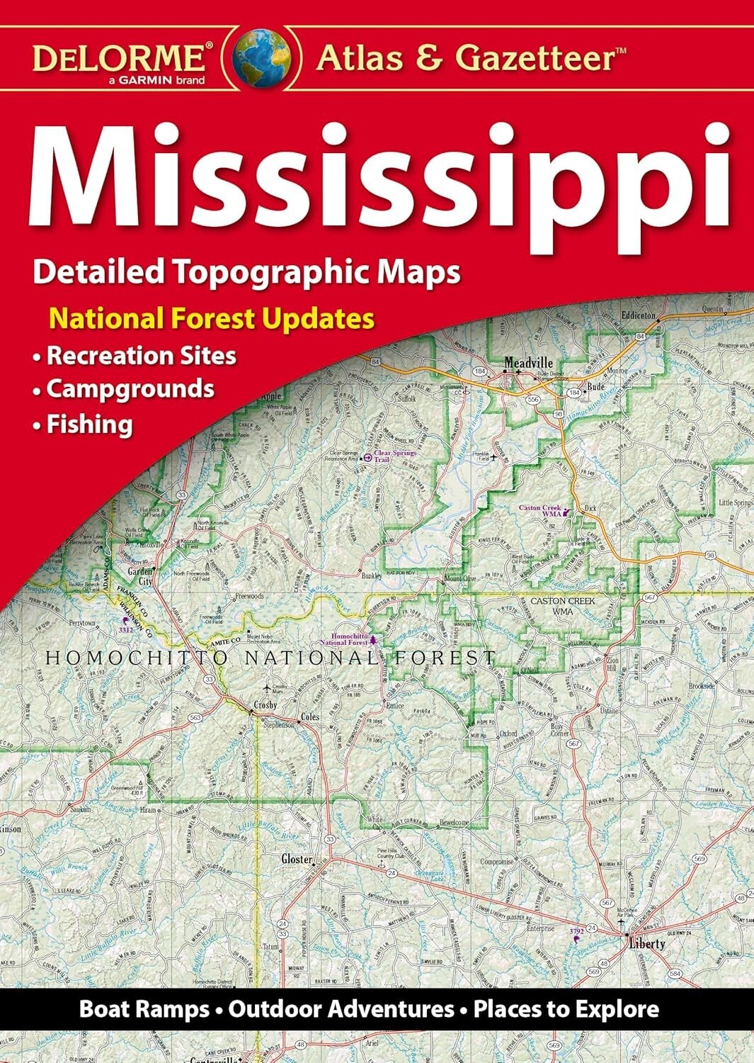 Mississippi State Atlas & Gazetteer, by DeLorme, 2024, 7th Edition