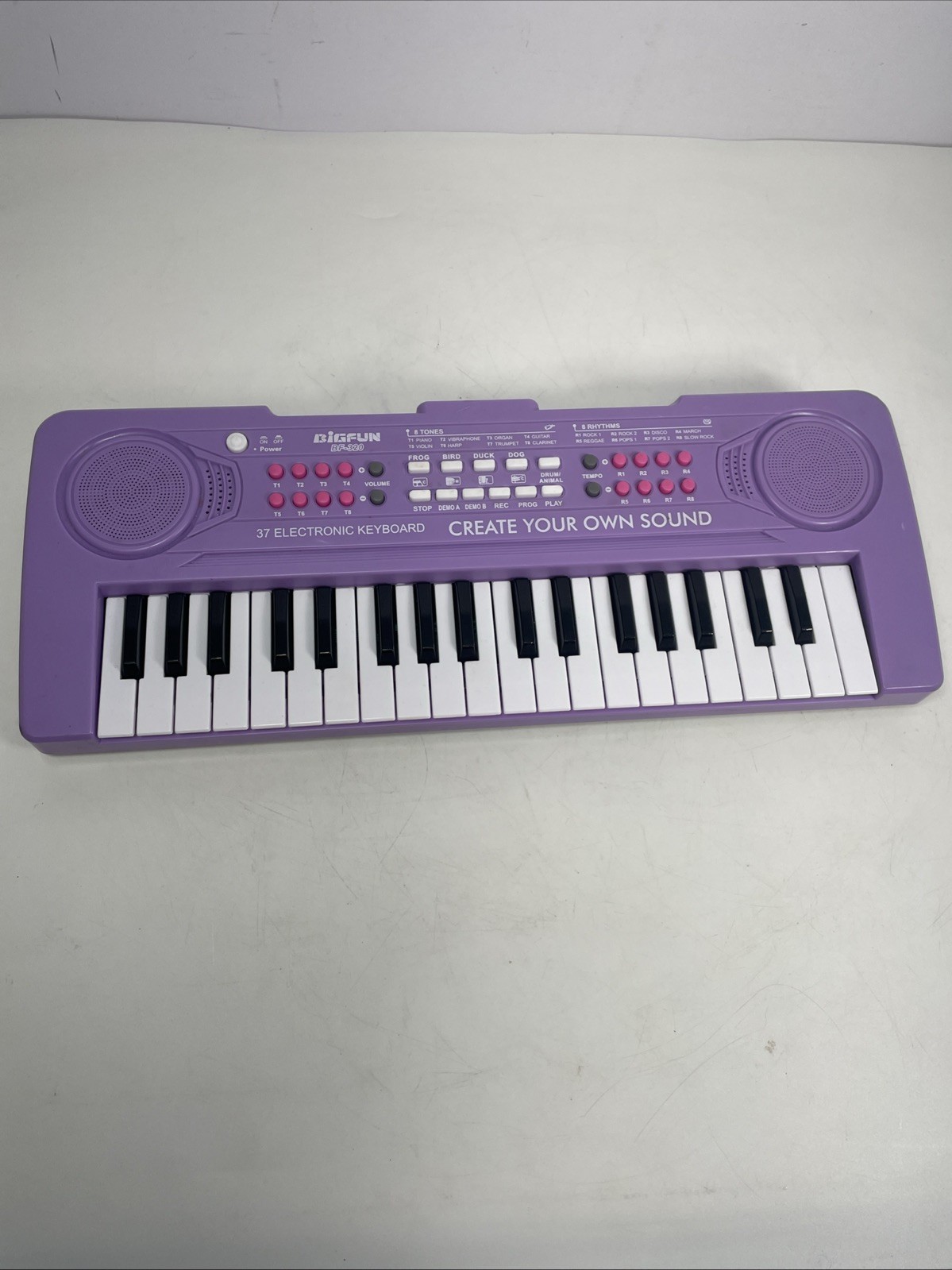 BIGFUN BF-320 37 Key Electronic Keyboard Piano Working Great Batteries Purple