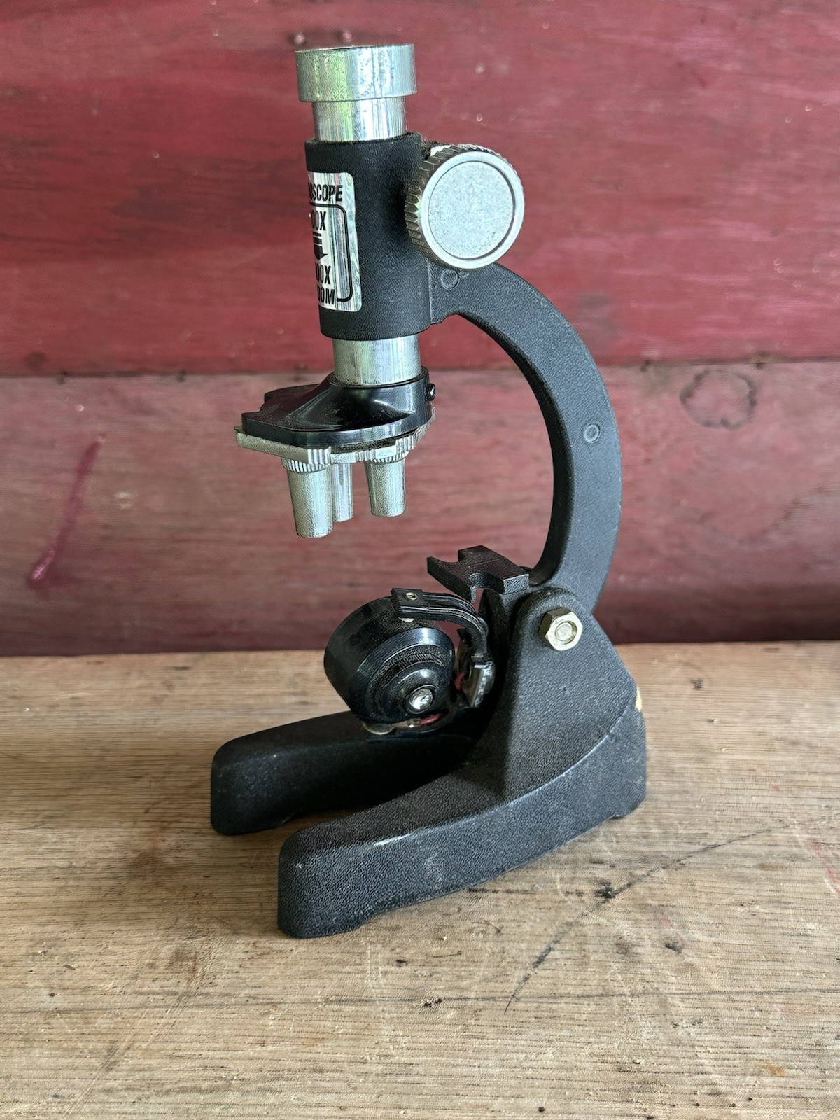 Microscope 10X-900X Zoom Educational Toy Microscope Black/Silver UNTESTED