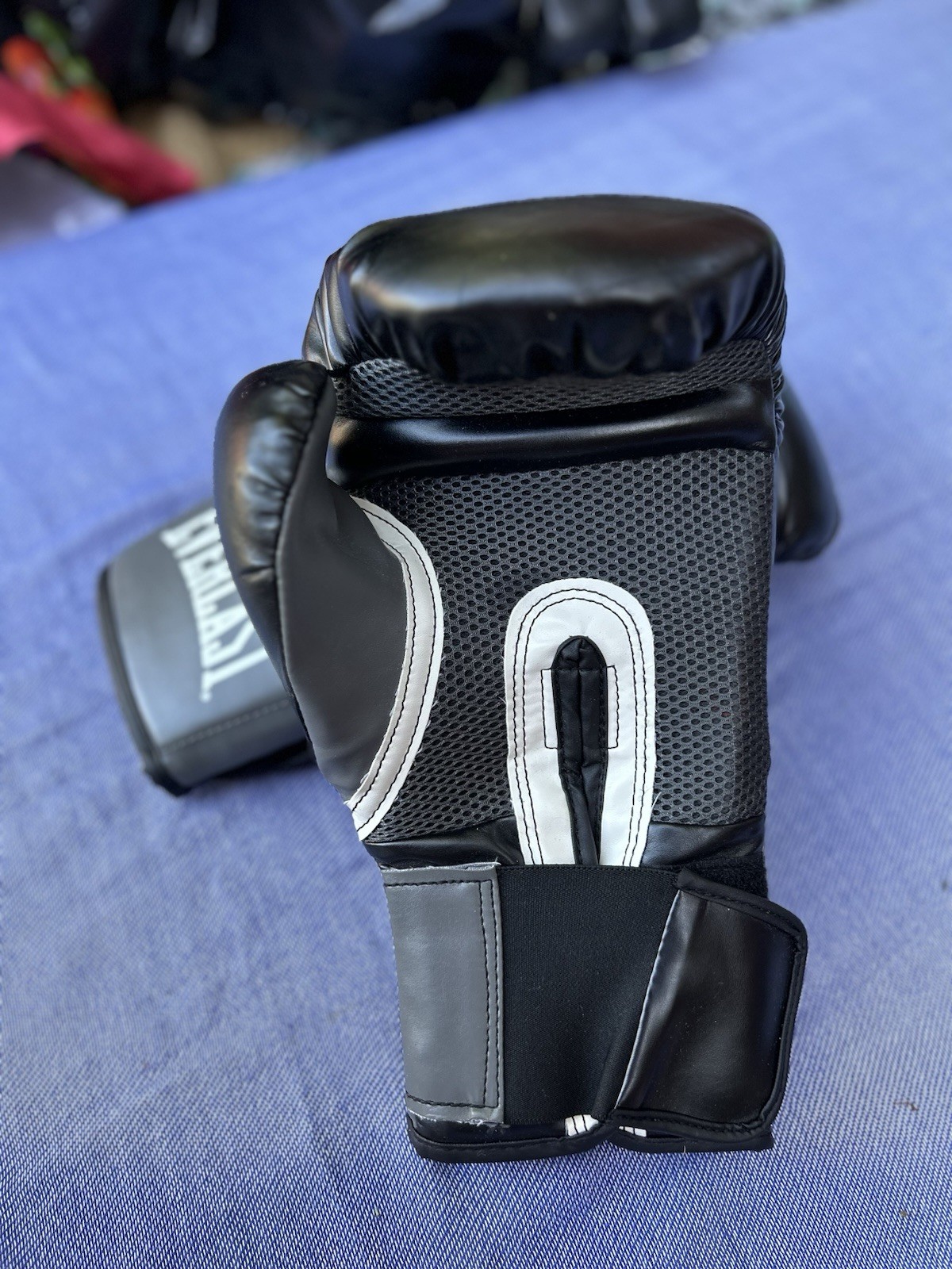 Everlast Training Boxing Gloves Pro Style Elite Evershield 16 Ounces Black Gray
