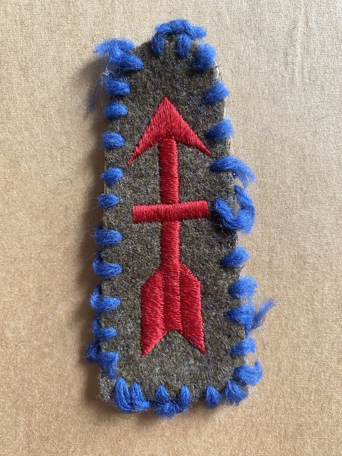 RARE-BLANKET PATCH- Army 32nd Division Wool Patch - Pre WWII embroidered-RARE*