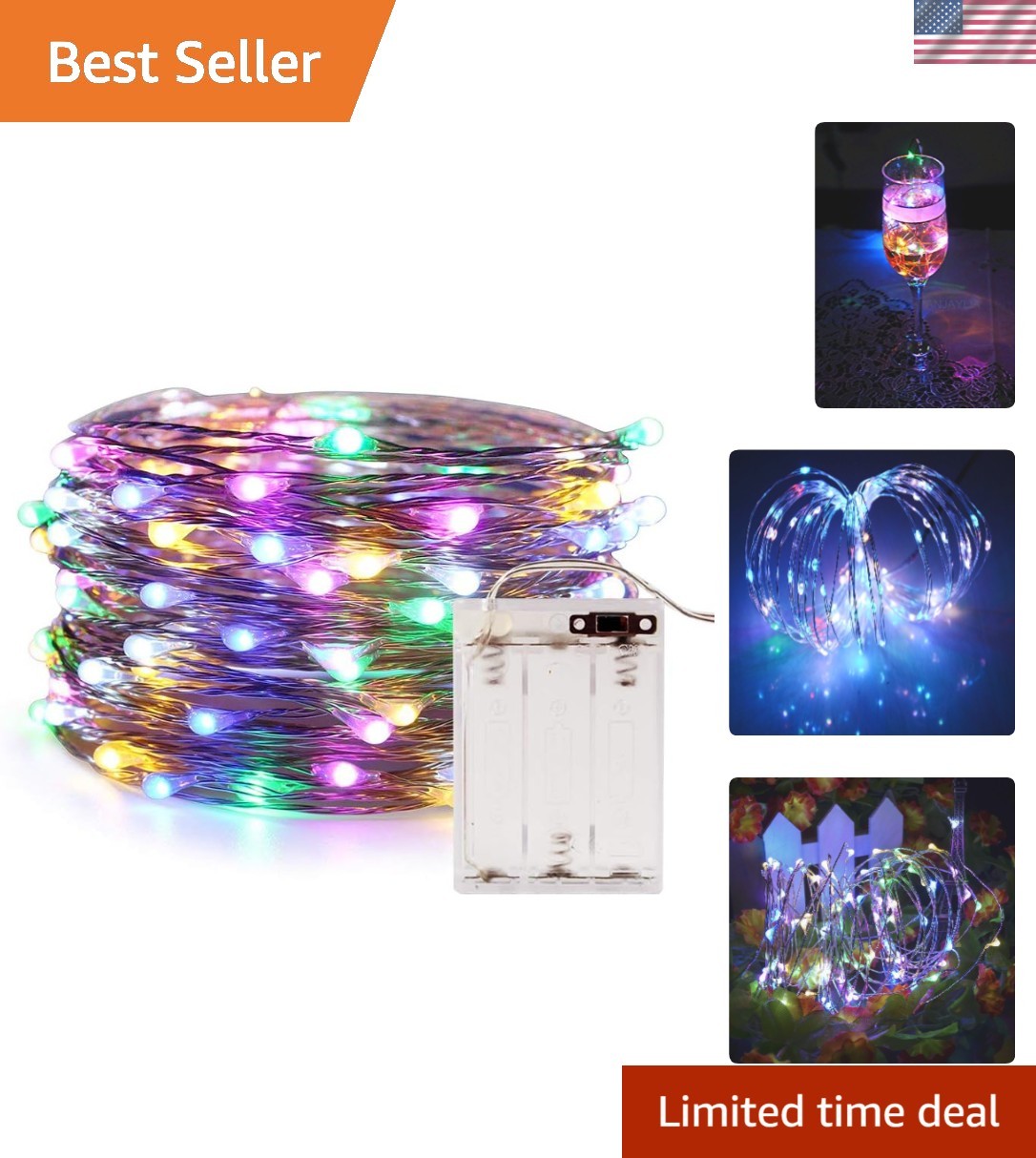 Flexible 50 LED Multicolor Fairy String Lights - 16.5ft for Any Festive Occasion