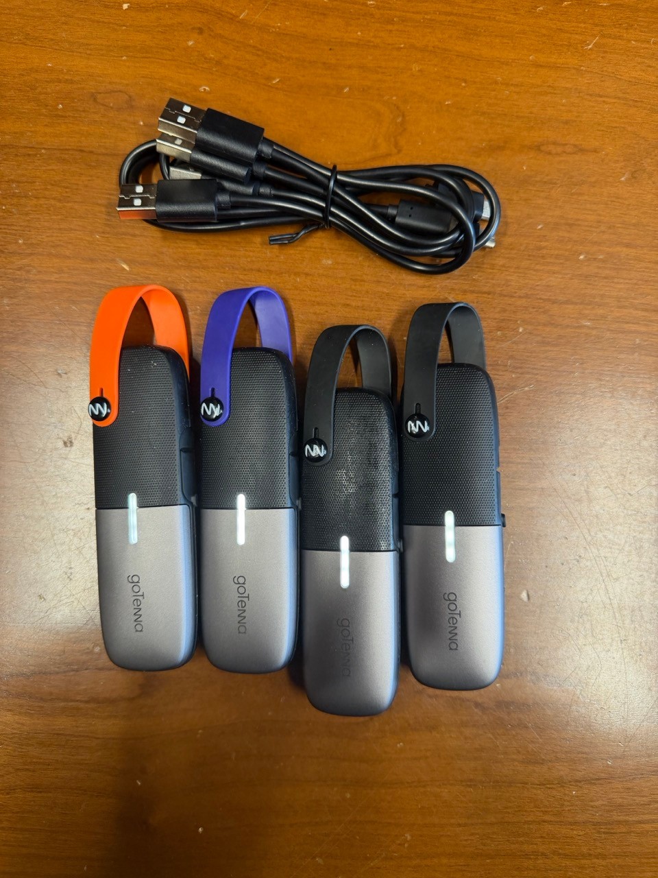 set of 4 goTenna 900-00101 Two Off-Grid Mesh GPS Devices - Purple/Orange/Black