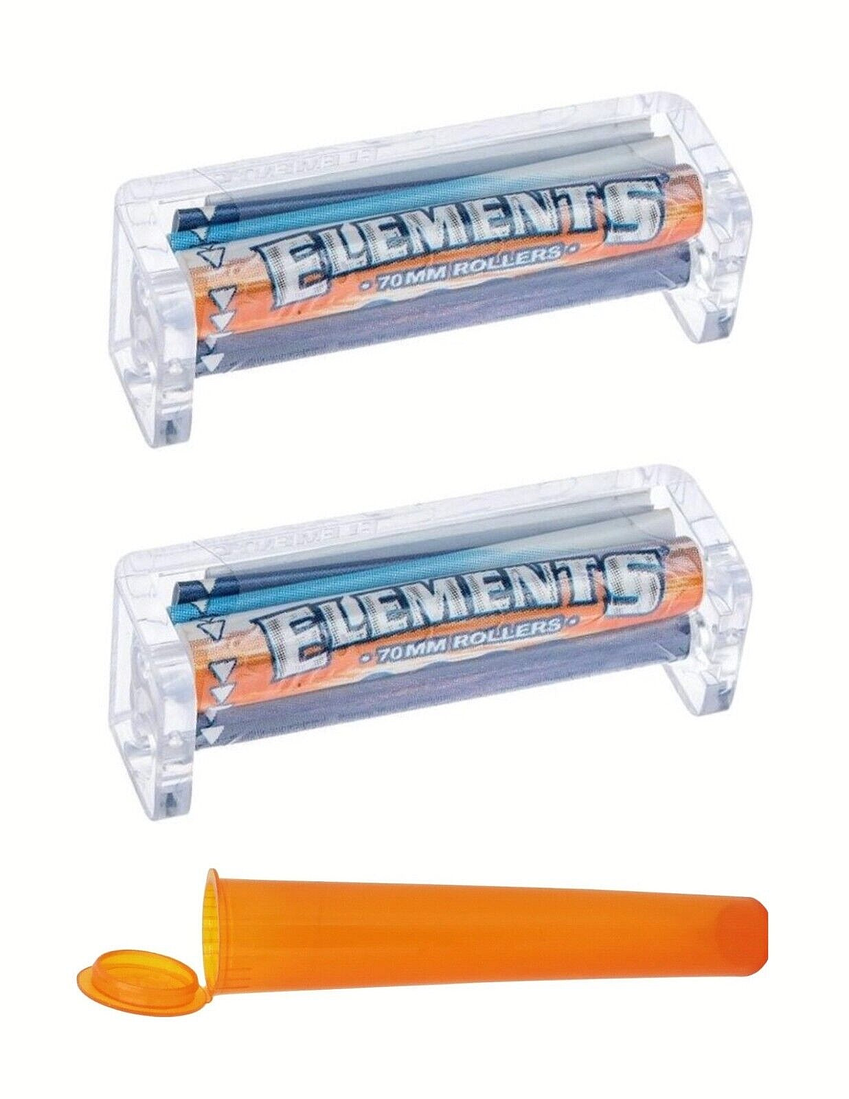 2x Elements by Raw 70mm Roller Machine Single Wide 1.0 w/Doobie Tube! USA SHPD