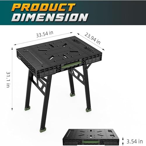 Express Folding Work Table 34x25x31 Portable Workbench