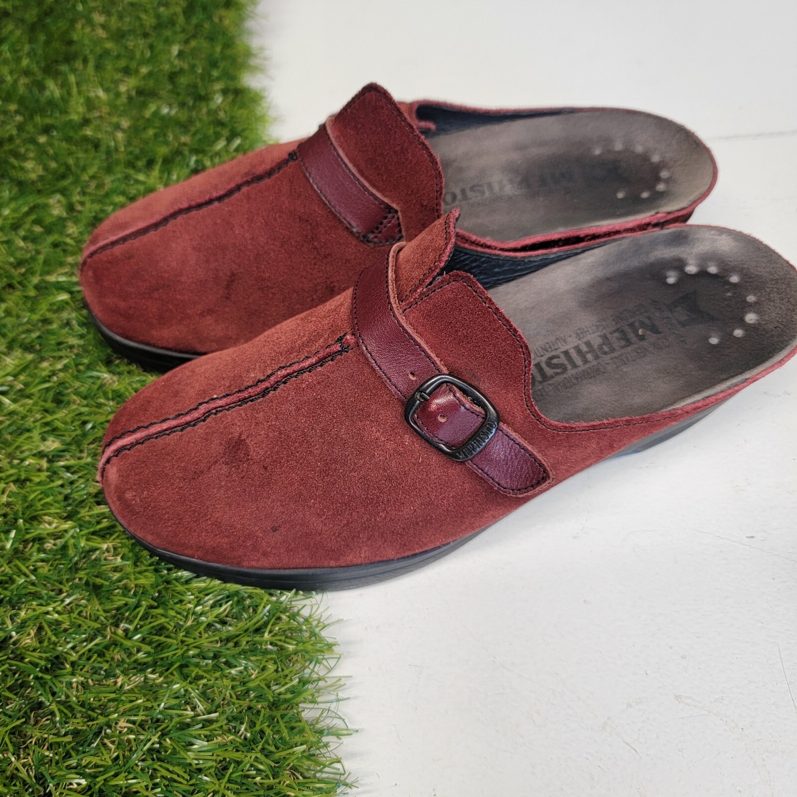 mephisto suede mules womens size 38