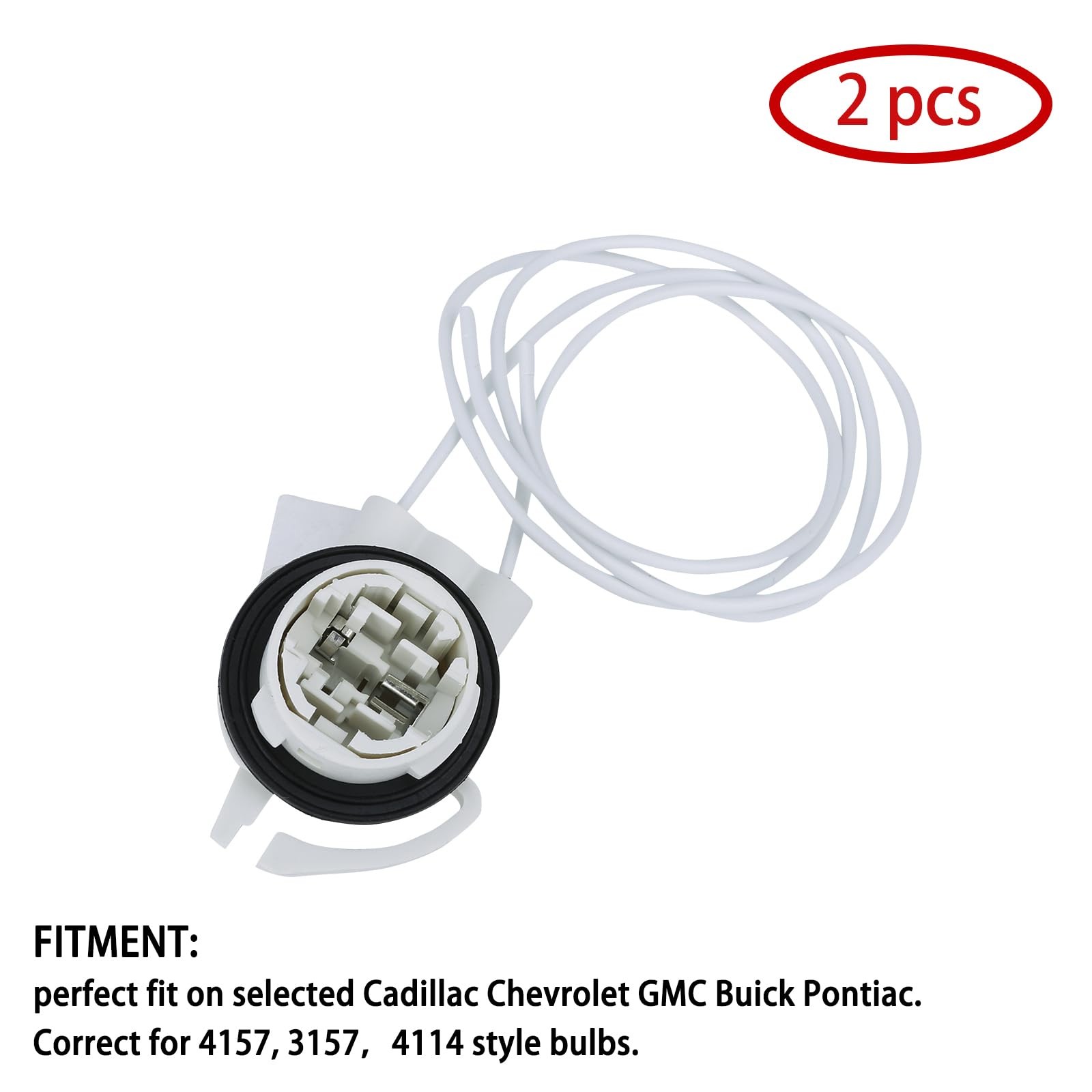 Light Socket Wire Harness Pigtail Repair Kit (2pcs) LED/Standard, Bulbs#...