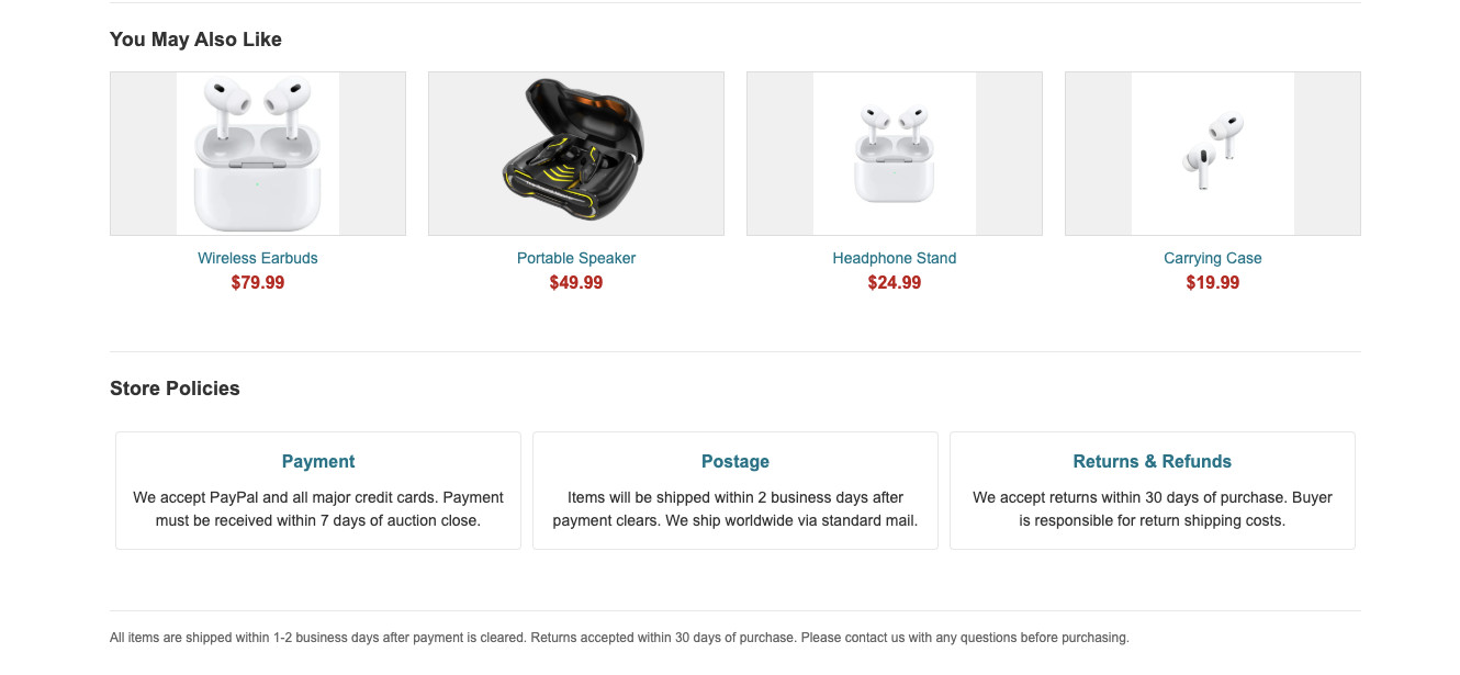 eBay Listing Template Responsive Mobile Design HTML Professional Design